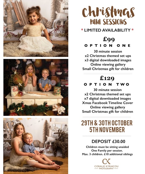 Image of  CHRISTMAS STUDIO MINI SESSIONS 2022 (DEPOSIT PAYMENT)