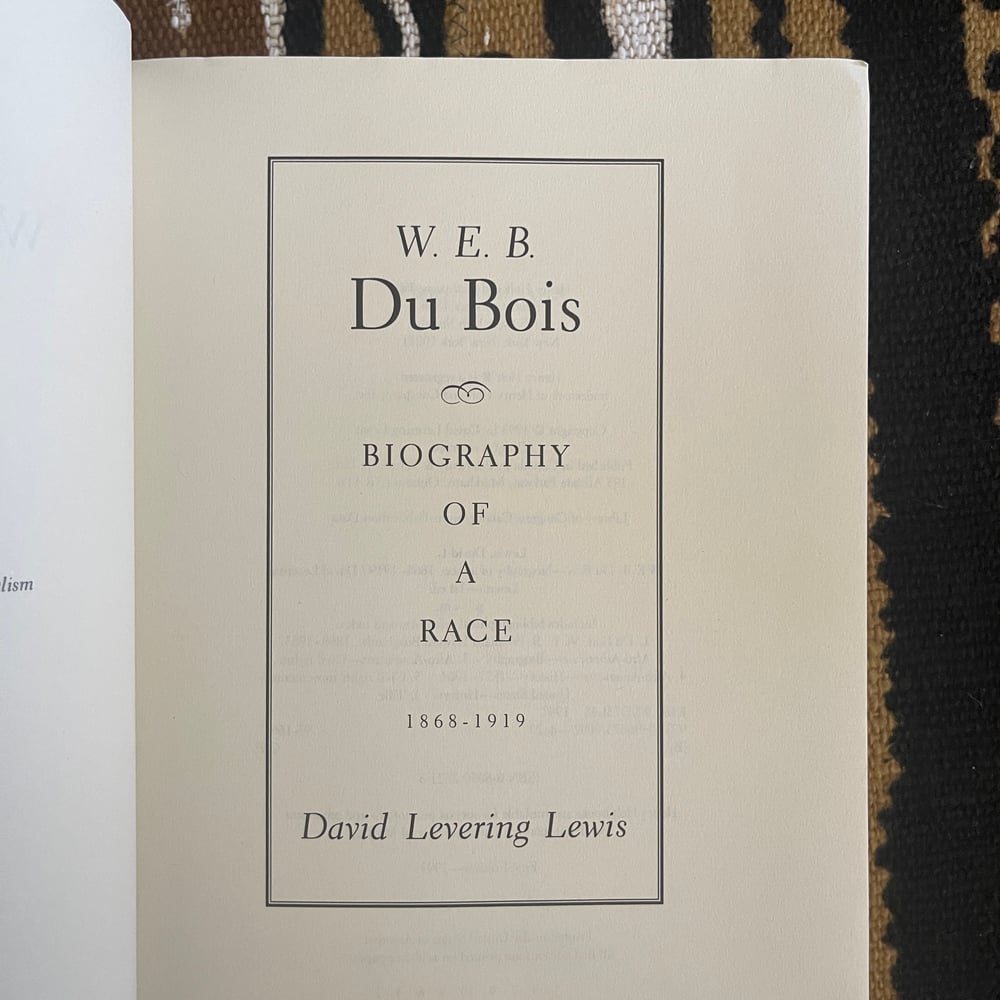 W.E.B. Du Bois Biography Of A Race 