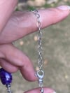Charoite Gemstone Bracelet, Charoite and Sterling Silver Bracelet, Adjustable Charoite Bracelet