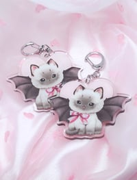 Bat Kitten 2.5" Double Sided Acrylic Charm Keychain