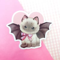 Image 1 of Bat Kitten 3" Waterproof Vinyl Sticker 