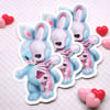 Skeleton Bunny Anatomical 3" Waterproof Vinyl Sticker