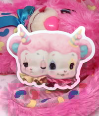Image 1 of Strange Sweeties Two Faced Circus Clown Bear 3" Waterproof Vinyl Sticker