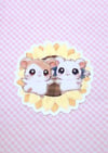 Hamtaro & Bijou Hamsters 3" Waterproof Vinyl Sticker