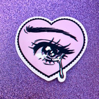 Image 2 of Shoujo Crying Anime Eye 3" Waterproof Vinyl Sticker 