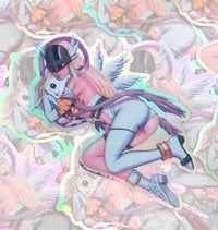 Digital Girl Angewomon and Gatomon Anime 4" Holographic Sticker
