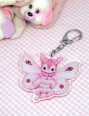Moth Rabbit 2.5" Acrylic Charm Keychain