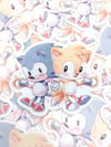 Sonic and Tails Retro Gaming 3" Waterproof Vinyl Sticker