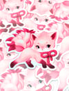 LAST CHANCE ♡ Pink Kitsune Fox Yokai 3" Waterproof Vinyl Sticker