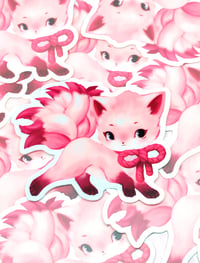 LAST CHANCE ♡  Pink Kitsune Fox Yokai 3" Waterproof Vinyl Sticker 