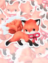 LAST CHANCE ♡ Orange Kitsune Fox Yokai 3" Waterproof Vinyl Sticker