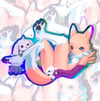 LAST CHANCE ♡ Renamon and Terriermon Digimon Anime 4" Holographic Sticker
