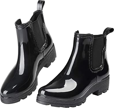 Image of  Women's Short Rain Boots Waterproof Slip On Ankle Chelsea Booties