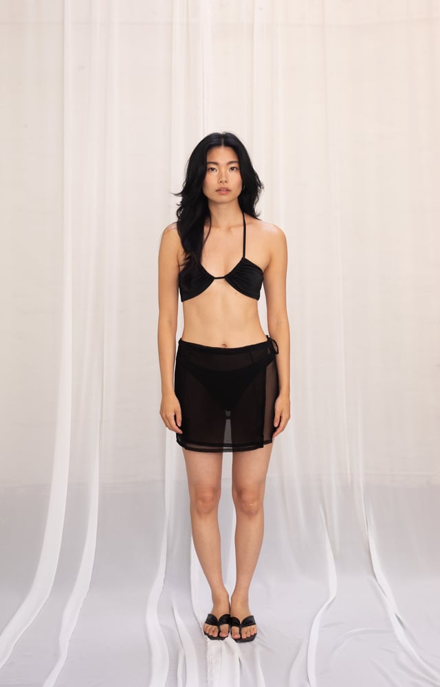 Image of OY A Nighty Silk Wrap Skirt