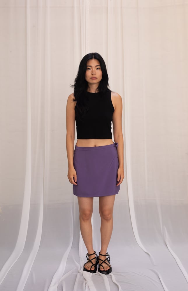 Image of ON SALE Dusty Purple Tencel Wrap Skirt  65 Eur -50% NOW 32.50 Eur