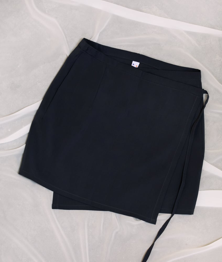 Image of OY A Ash Tencel Wrap Skirt