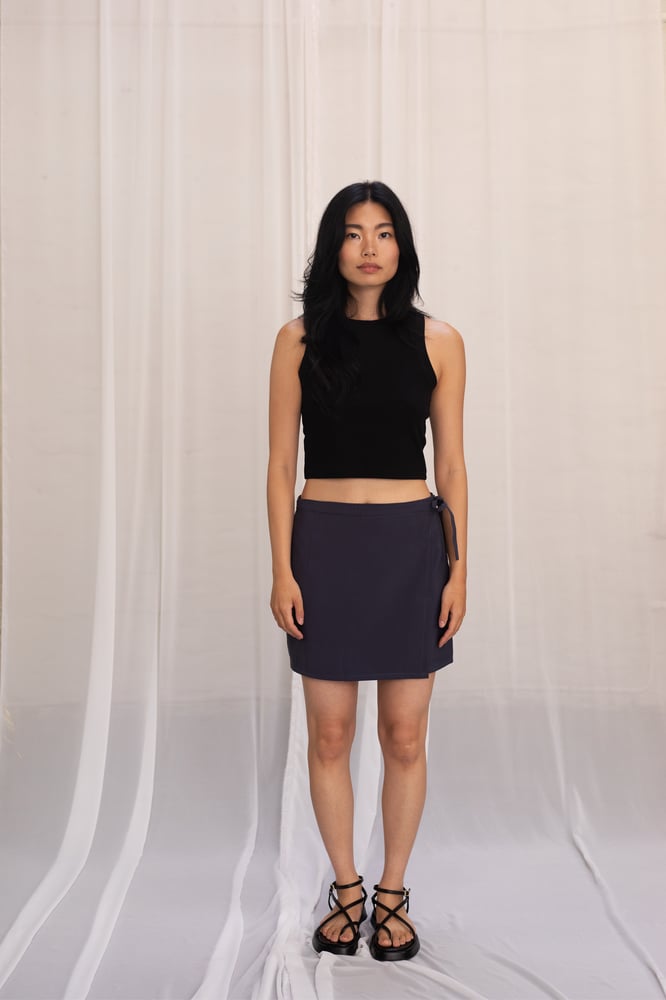 Image of OY A Ash Tencel Wrap Skirt