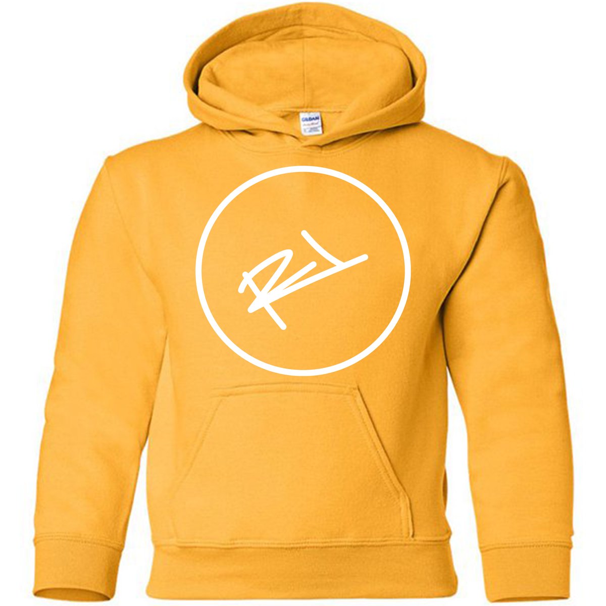 Image of GOLD & WHITE REL LOGO HOODIE