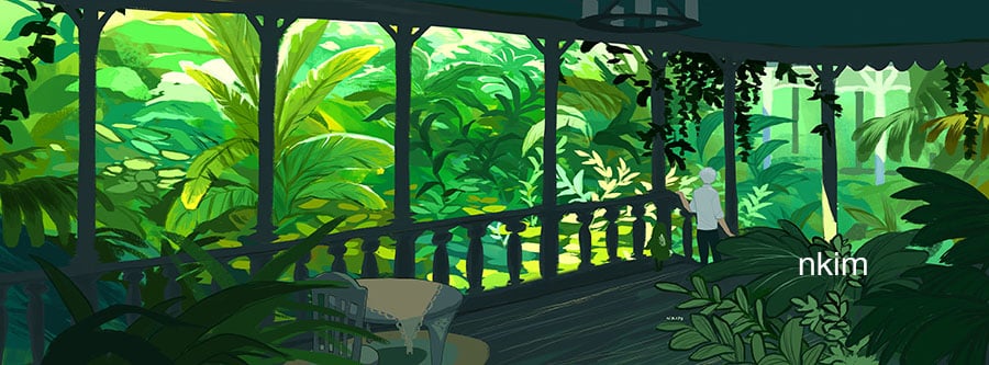 Image of Matcha Garden Desktop Wallpaper