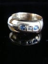 VICTORIAN / EDWARDIAN THICK 18CT YELLOW GOLD SAPPHIRE DIAMOND WIDE BUCKLE RING