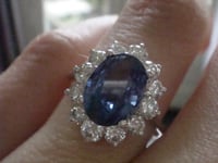 Image 5 of Modern 18ct white gold natural sapphire 2.63ct & diamond 0.98ct cluster ring