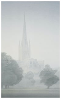 Norwich Cathedral from the playing fields - pack of 5 Christmas Cards