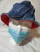 Image 1 of Tasty Raw Edge Denim “Waisted Inferno” Bucket Hat