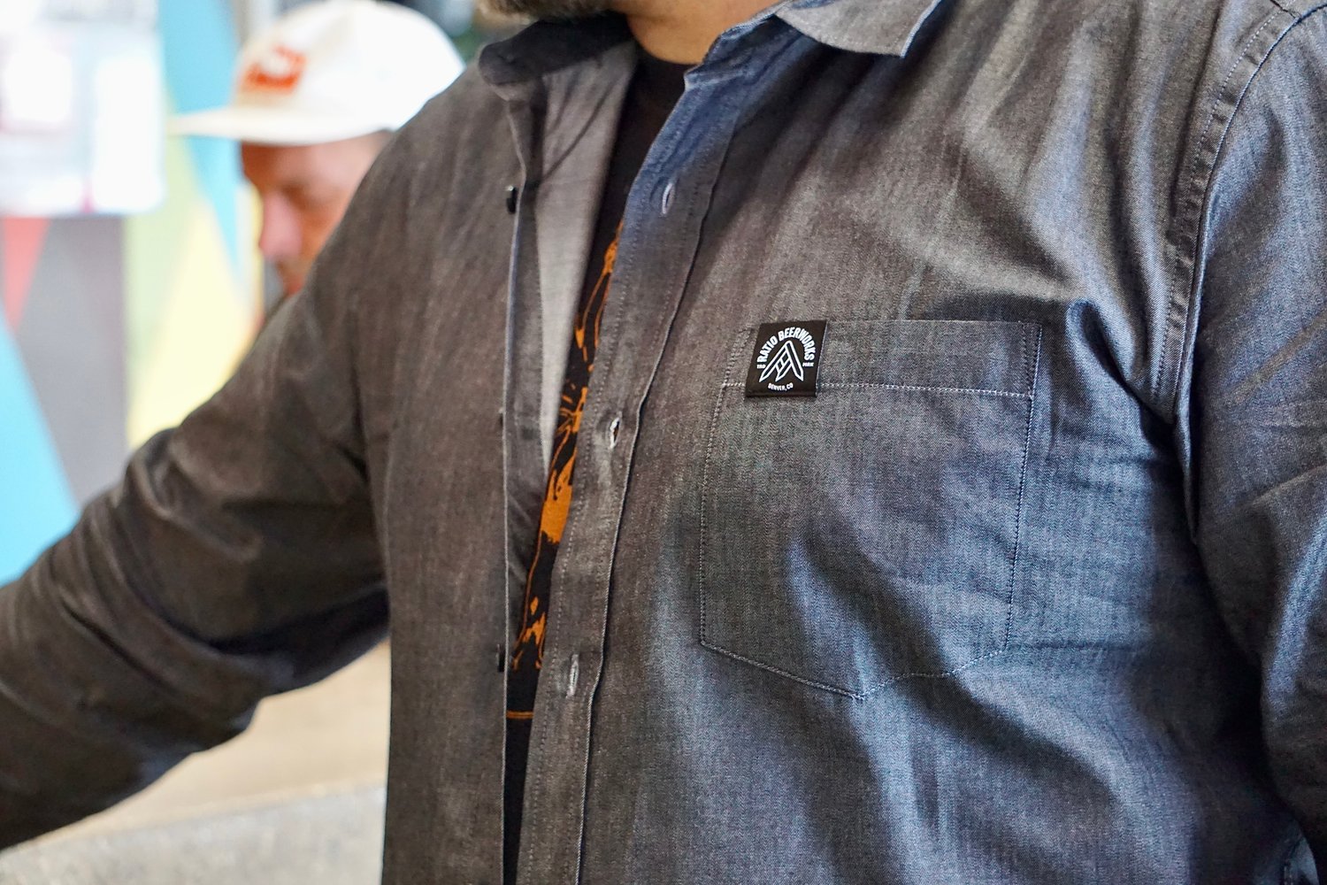 Image of Black Chambray Button Up
