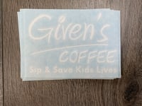 Image 2 of Stickers of Given’s Coffee™ Sip & Save Kids Lives™
