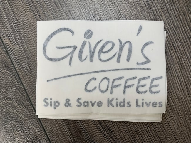 Stickers of Given’s Coffee™ Sip & Save Kids Lives™