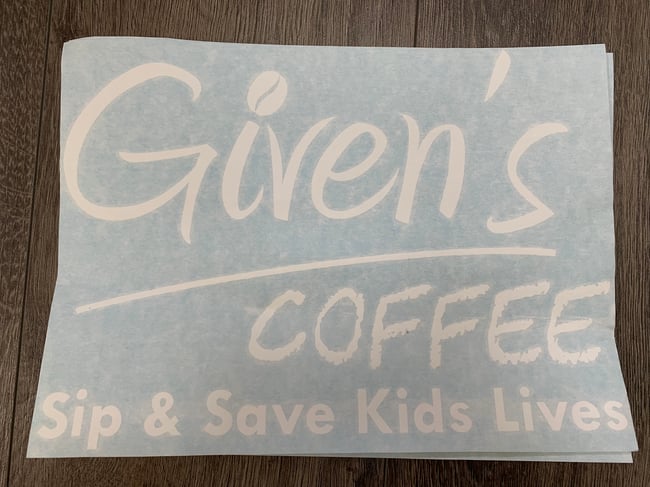 Stickers of Given’s Coffee™ Sip & Save Kids Lives™