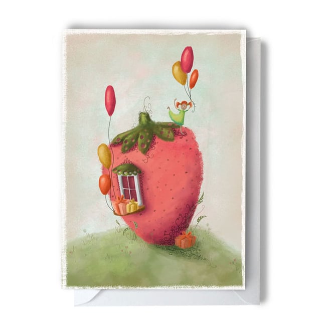 'Strawberry Fun' Greeting Card
