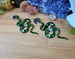 Image of Celestial Green Snake Earrings (Brass hooks)