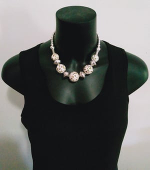 Image of Enamelled and Sterling Silver Beads