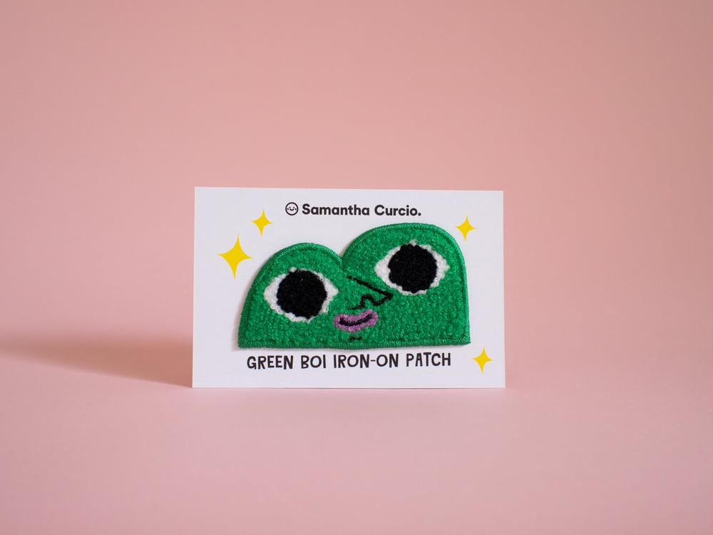 Image of Green Boi - chenille iron-on patch