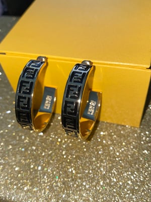 Image of Authentic FF Fendi Forever Gold Hoops
