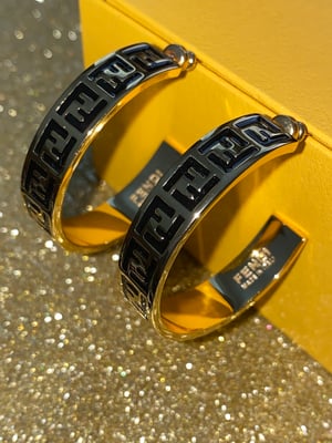 Image of Authentic FF Fendi Forever Gold Hoops