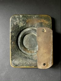 Image 5 of Large Bronze Door Handle with Raised Sunburst