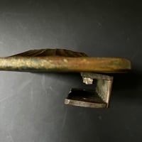 Image 4 of Large Bronze Door Handle with Raised Sunburst