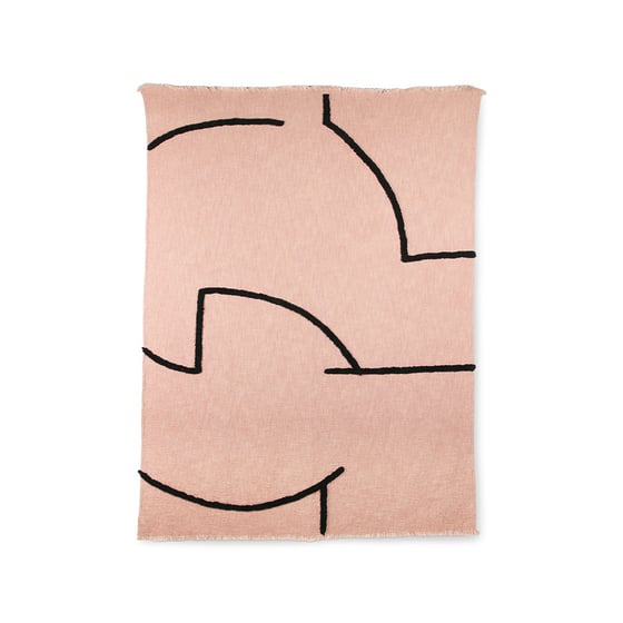 Image of Soft Woven Throw with Black Tufted Lines by Hkliving