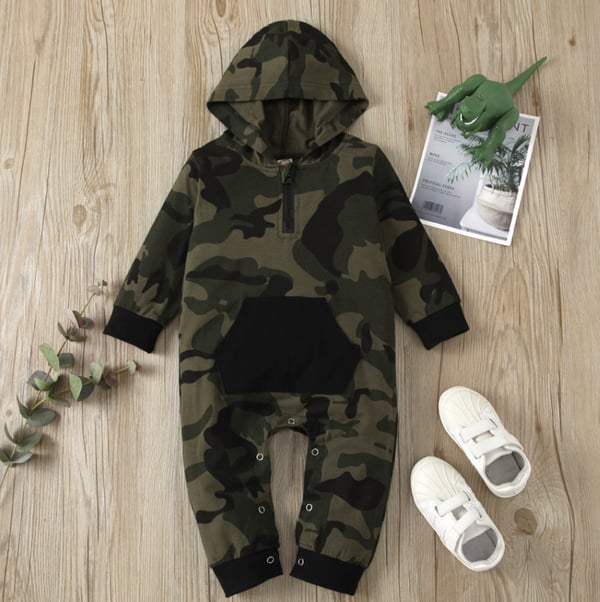 Image of Camouflage Hoodie Romper