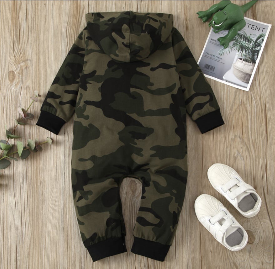Image of Camouflage Hoodie Romper