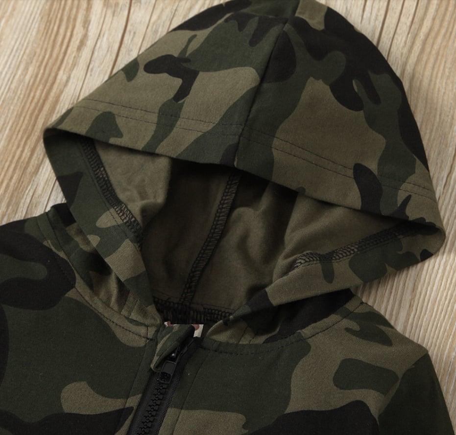 Image of Camouflage Hoodie Romper