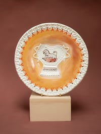 Image 2 of Romantic Vase Plate - Silver Lustre - Lion