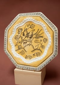Image 4 of Silver Lustre Birds - Romantic Plate