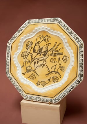 Image of Silver Lustre Birds - Romantic Plate