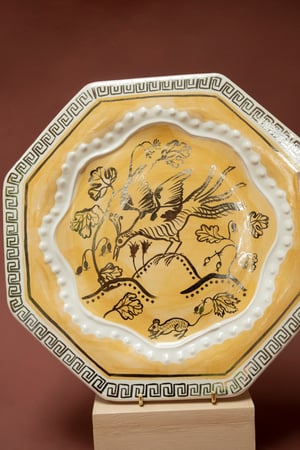 Image of Silver Lustre Birds - Romantic Plate