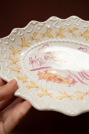 Image of Pink Lustre Birds - Romantic Bowl