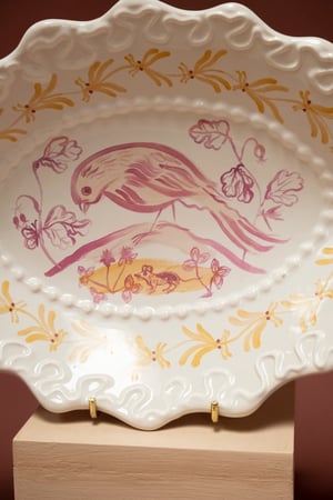 Image of Pink Lustre Birds - Romantic Bowl