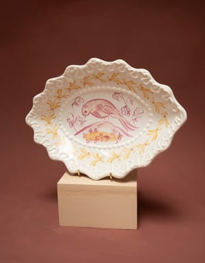 Image of Pink Lustre Birds - Romantic Bowl